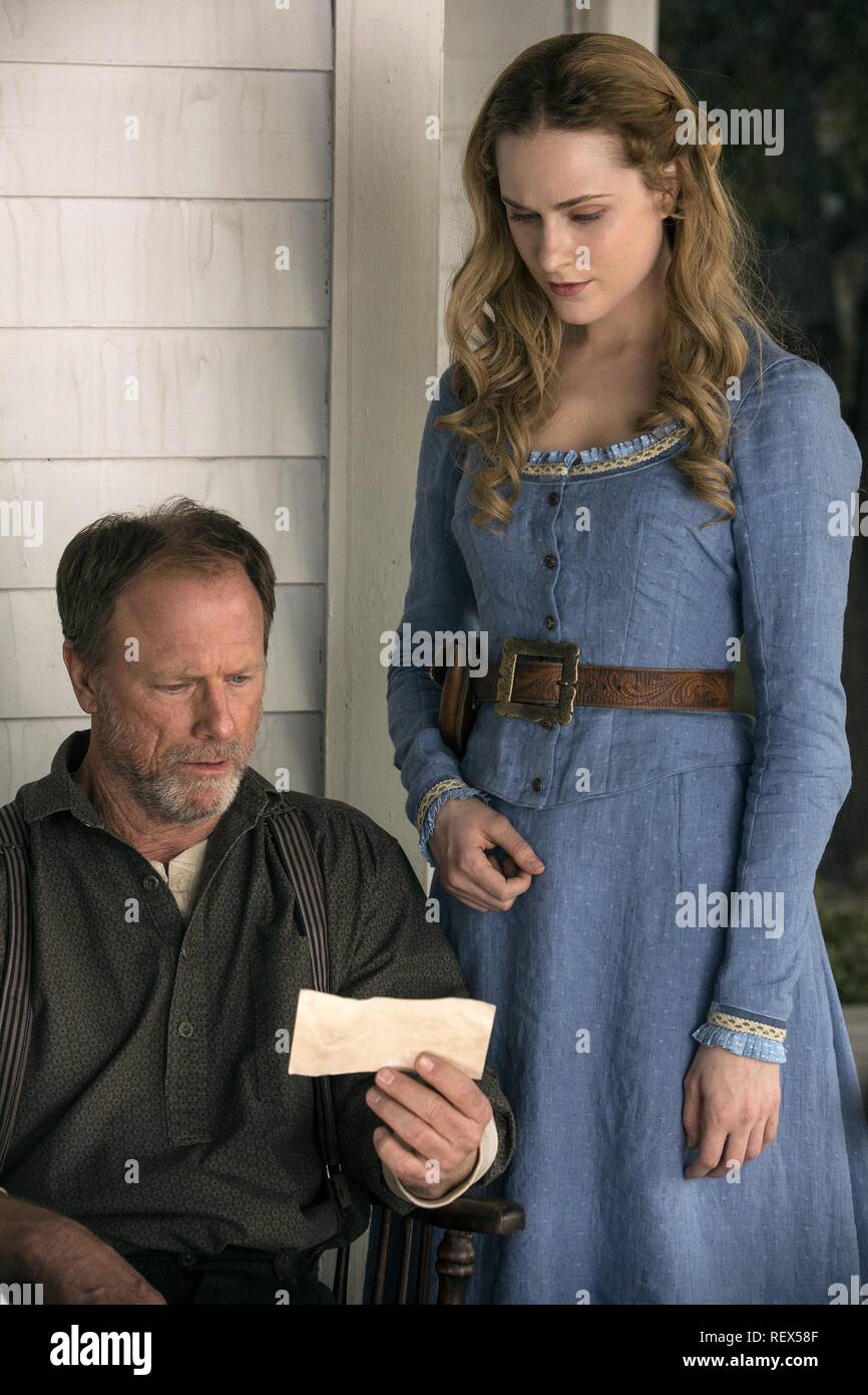 Louis Herthum Evan Rachel Wood Westworld Season 1 16 Stock Photo Alamy
