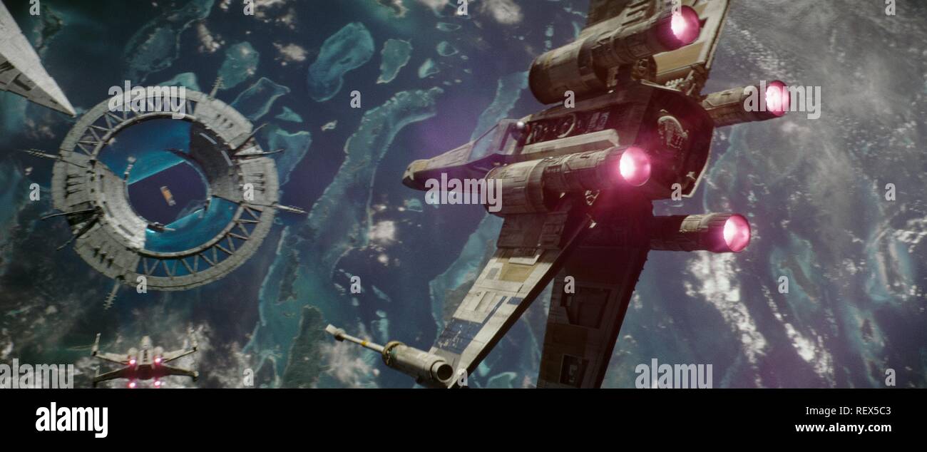 X Wing Above Scarif Shield Gate Rogue One A Star Wars Story 16 Stock Photo Alamy