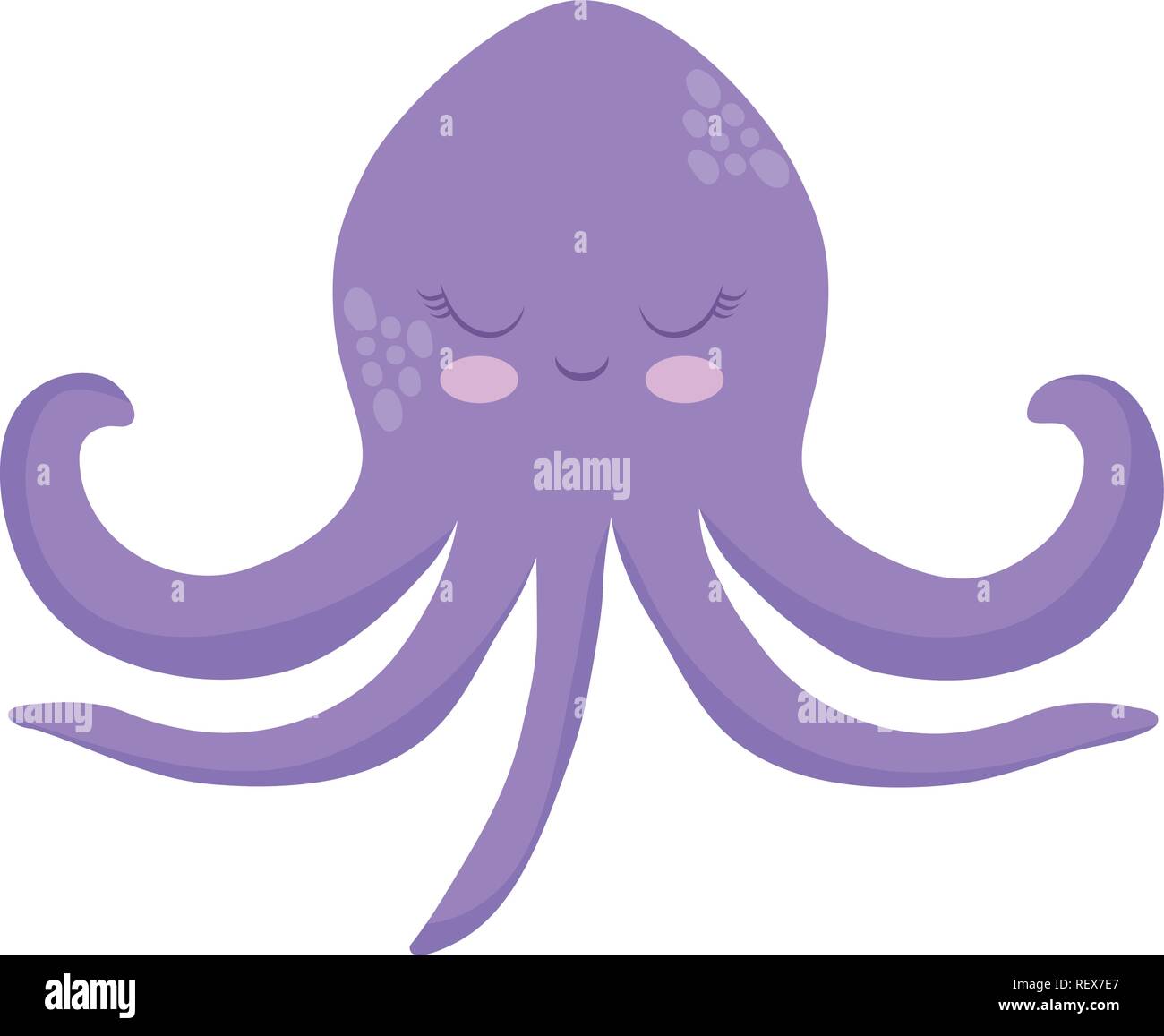 cute octupus icon over white background, vector illustration Stock ...
