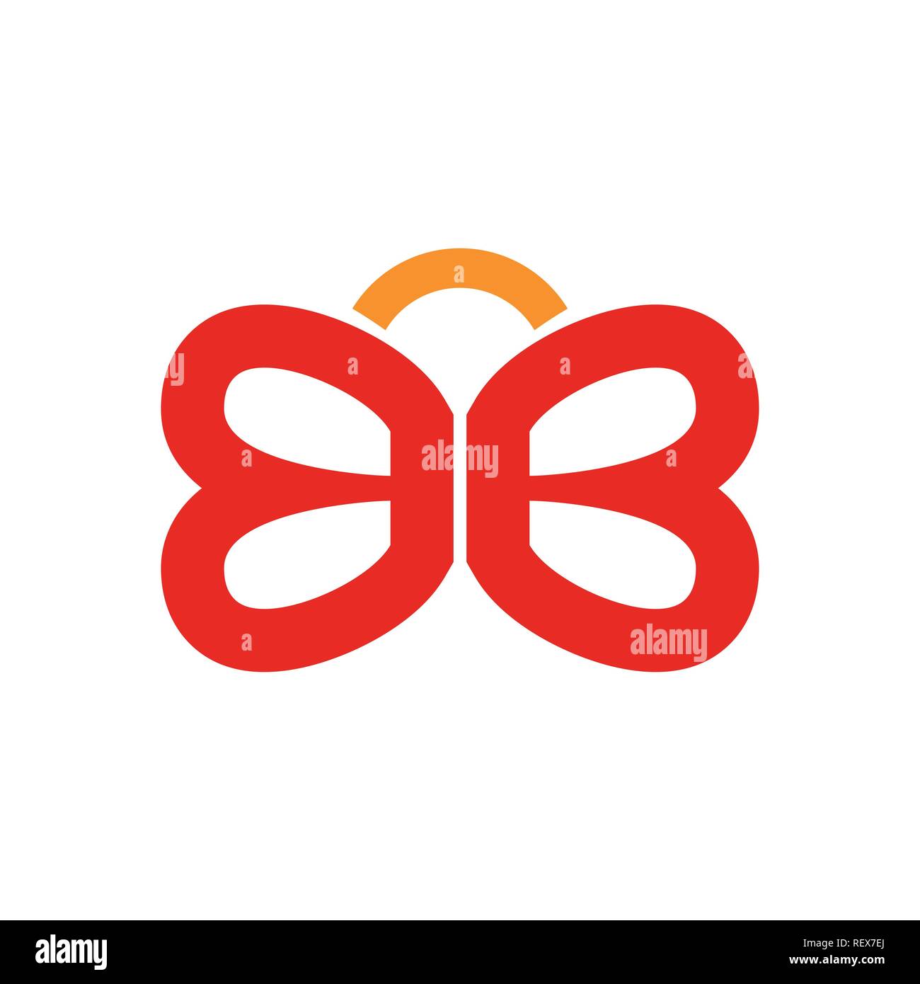 BB Lettermark Symbol Initials Butterfly Shape Vector Graphic Logo Design Template Stock Vector