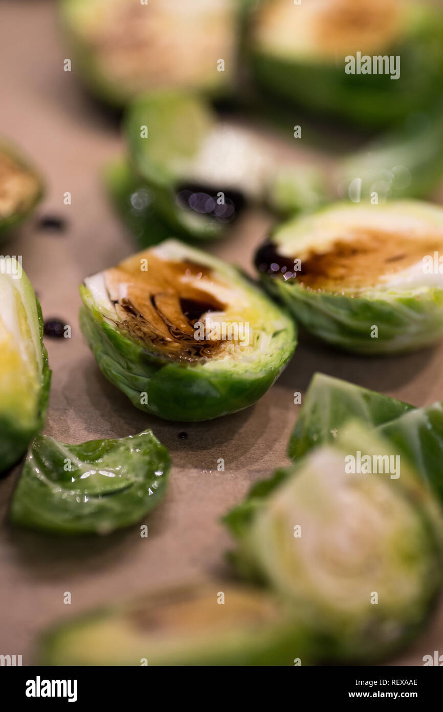 Roasted Brussel Sprouts Stock Photo
