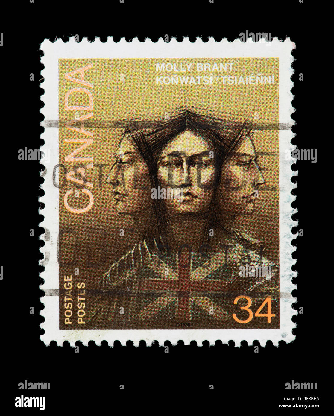postage stam pfrom Canada depicting Molly Brant, Iroquois leader and loyalist Stock Photo