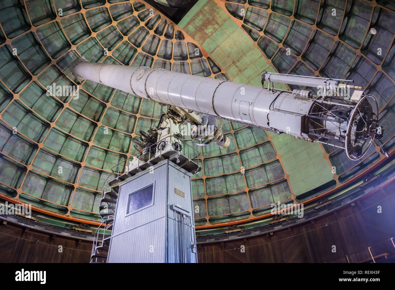 May 7, 2017 San Jose/CA/USA Inside the historical 36inch Shane telescope at Lick Observatory