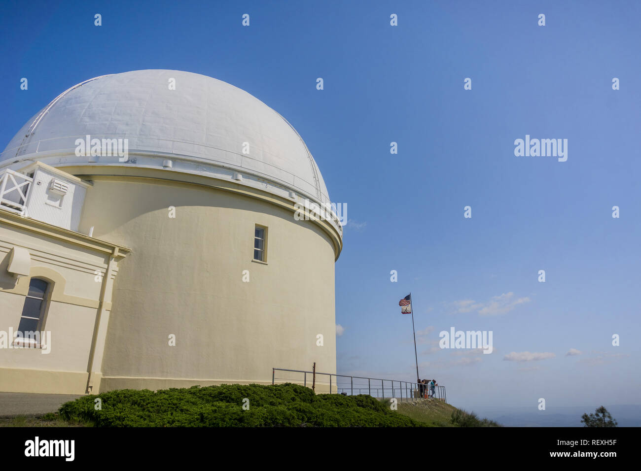 May 7, 2017 San Jose/CA/USA - Dome of the historical building of Lick Observatory - Mount Hamilton, south San Francisco bay Stock Photo