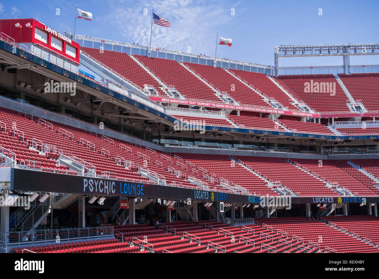 August 2, 2017 Santa Clara/CA/USA - Inside the new Levi's Stadium, San Francisco bay area, California Stock Photo