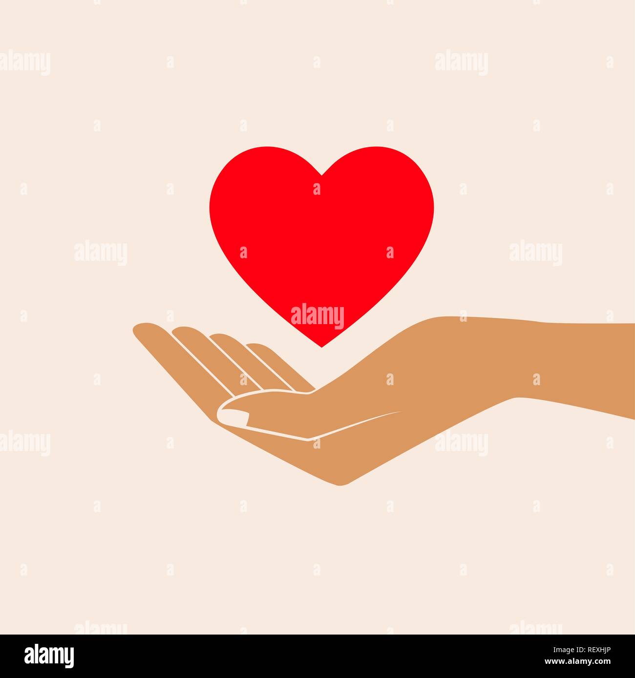 Hand Giving Love Symbol. Hand holding heart shape, vector icon ...