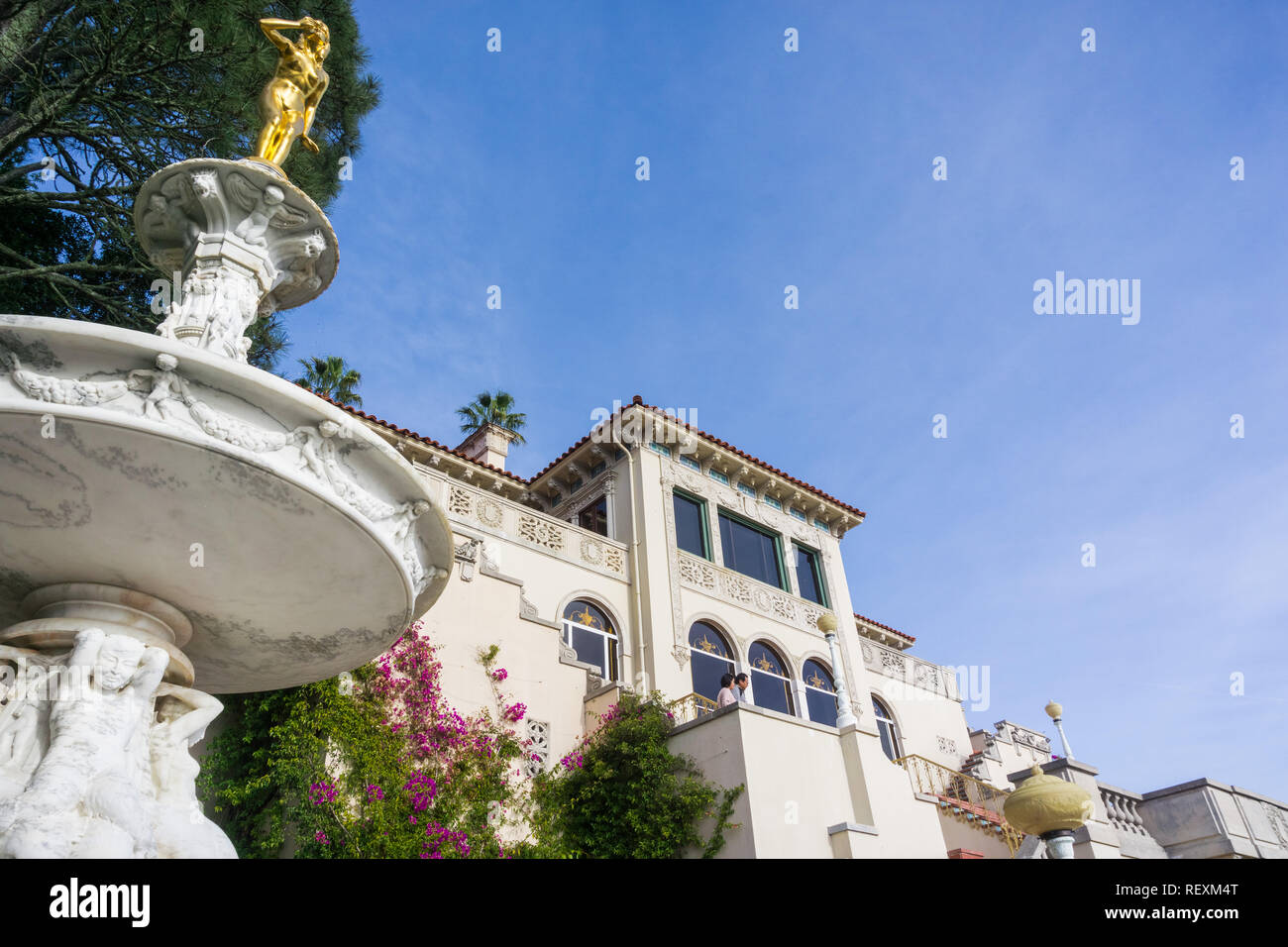 December 23, 2017 San Simeon / CA / USA - Facade of Casa del Mar, one of the cottages that used to house guests, Hearst Castle Stock Photo