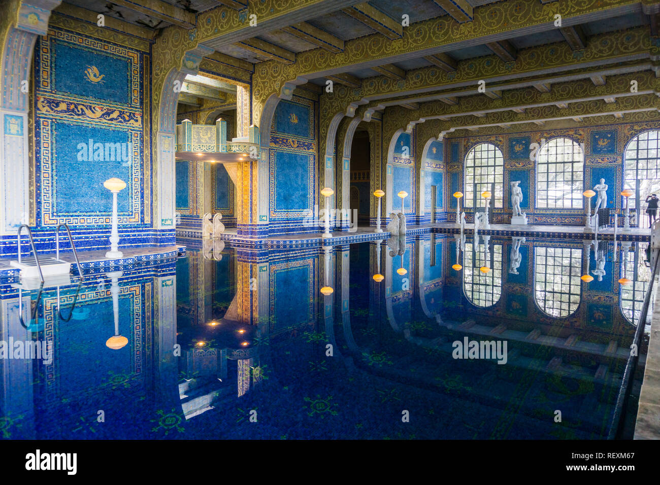 December 23, 2017 San Simeon / CA / USA - The beautiful indoor Roman Pool, Hearst Castle Stock Photo