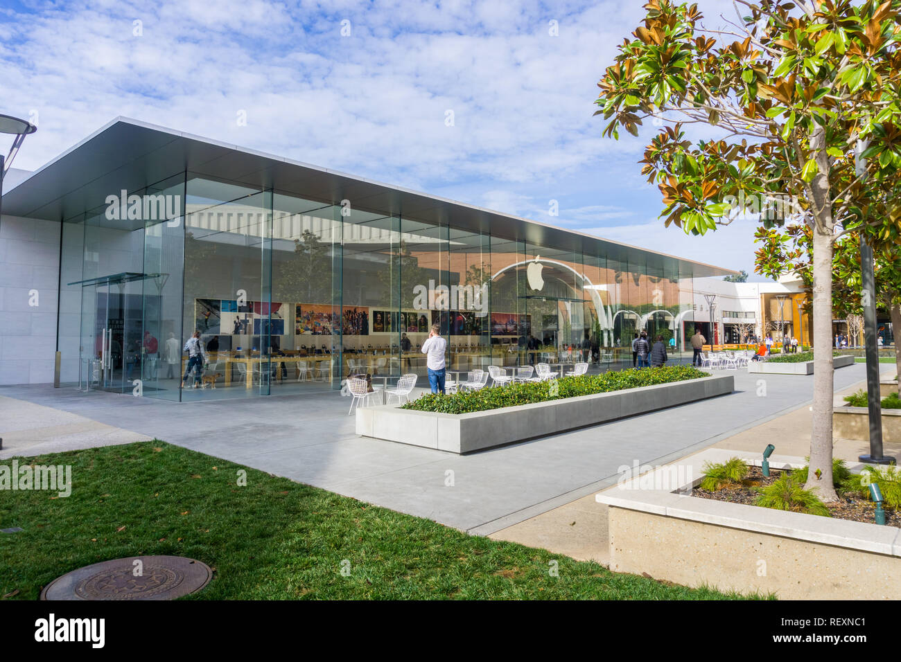 January 11, 2018 Palo Alto / CA / USA - Apple store located at the open air Stanford shopping center Stock Photo