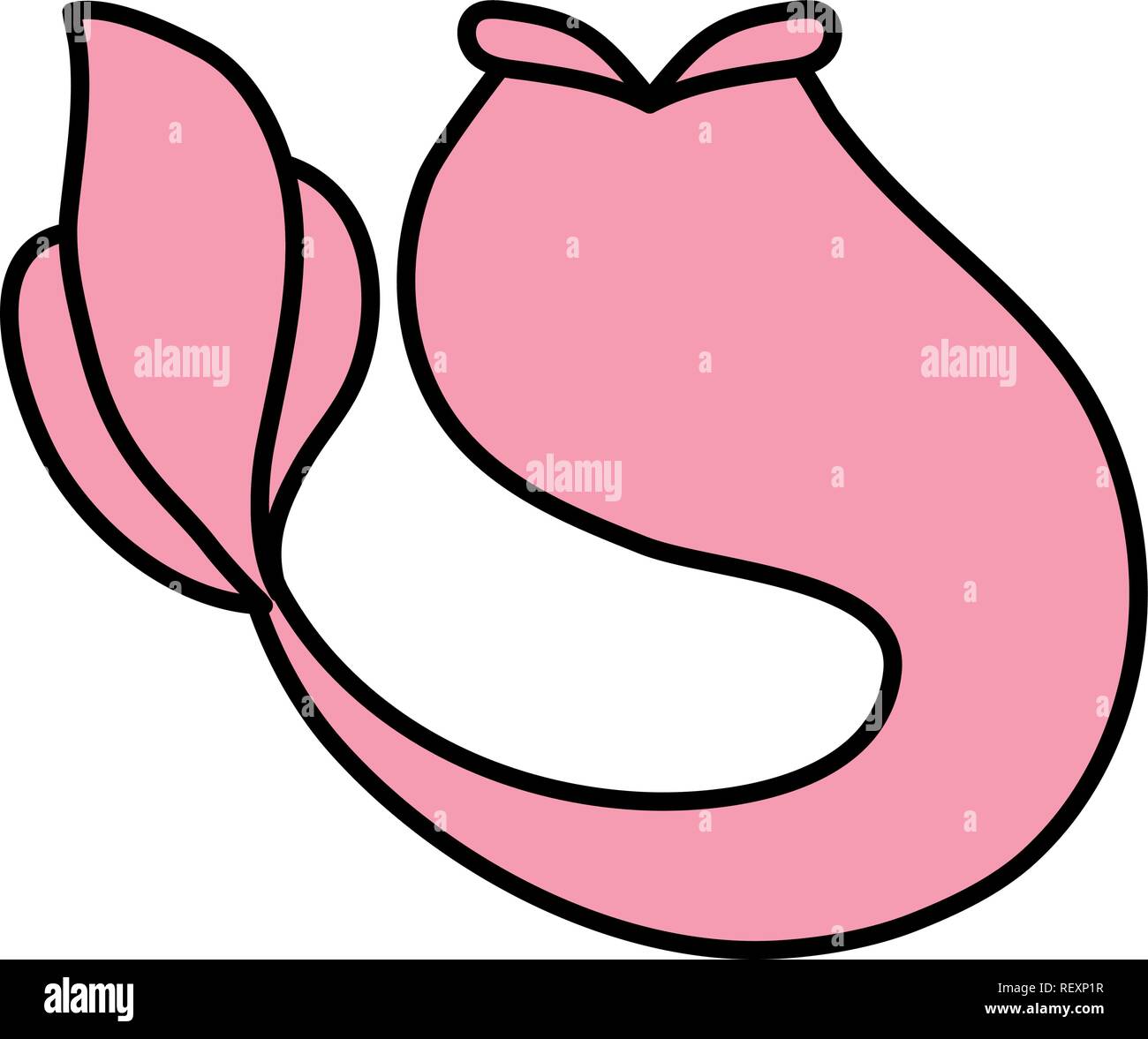 mermaid tail icon over white background, vector illustration Stock