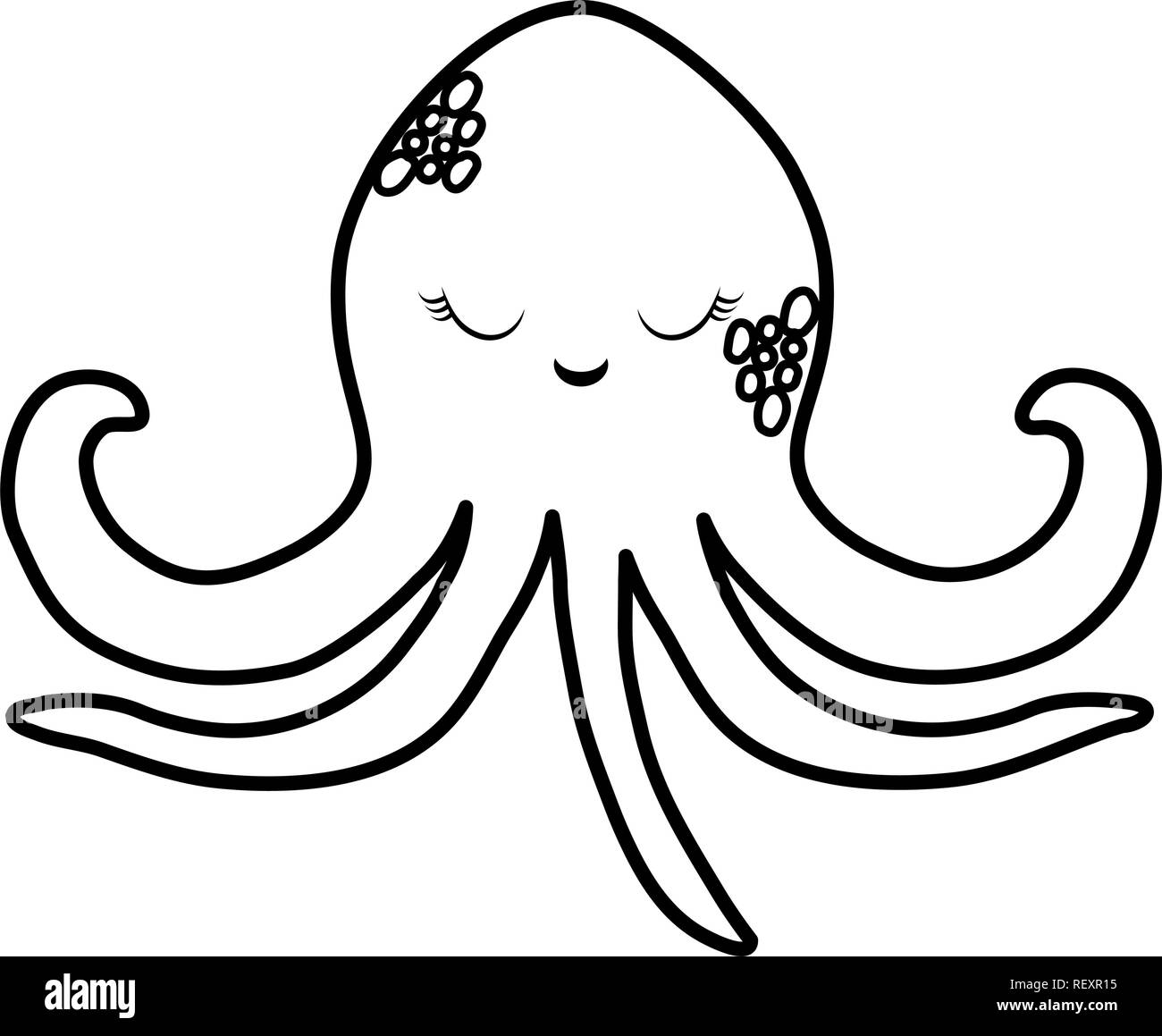 cute octupus icon over white background, vector illustration Stock ...