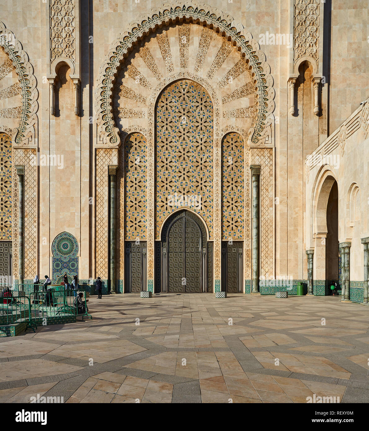 Wall of Hasan II Mosque, Casablanca, Morocco Stock Photo
