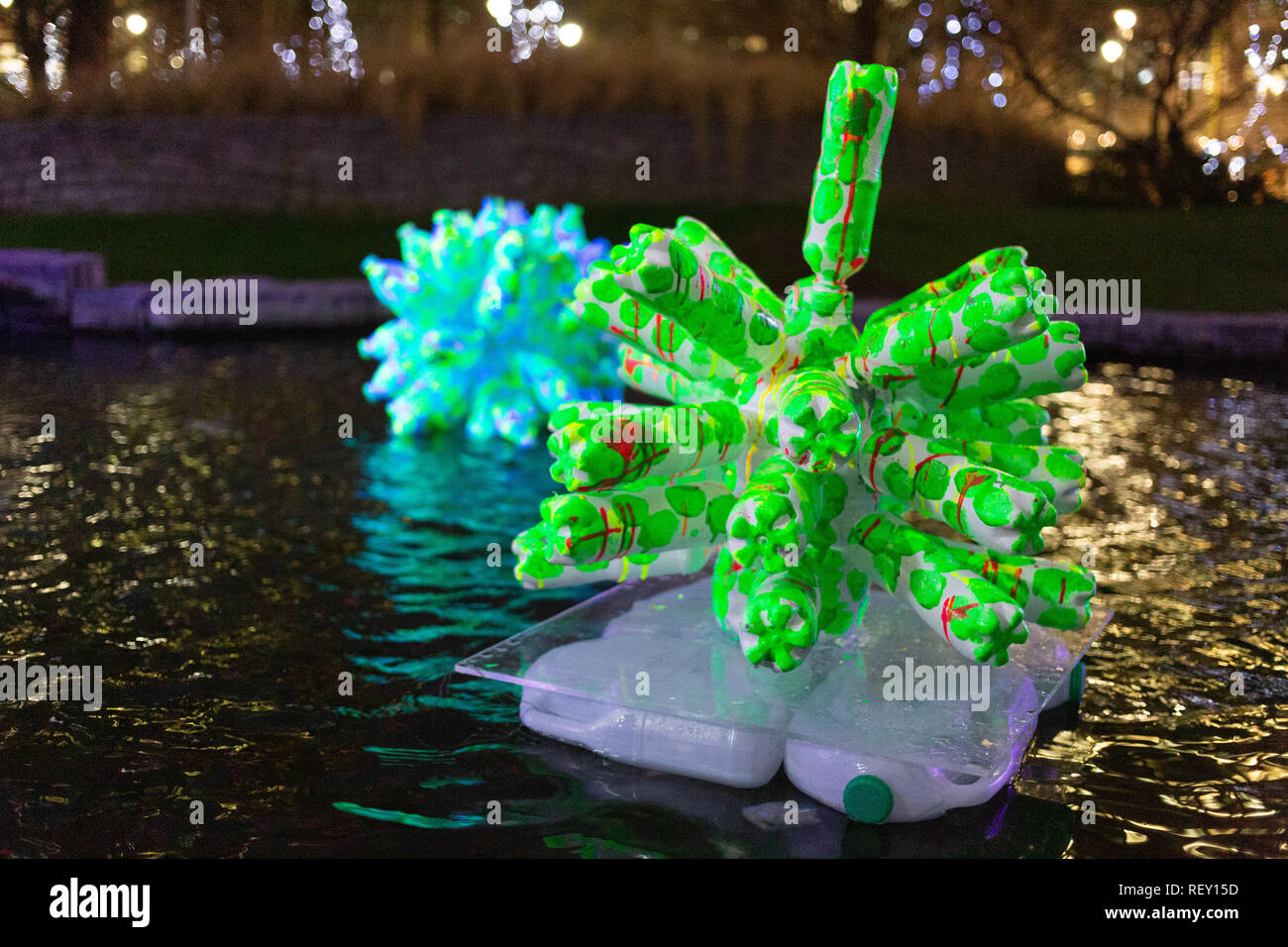 Winter Lights at Canary Wharf, London Stock Photo Alamy
