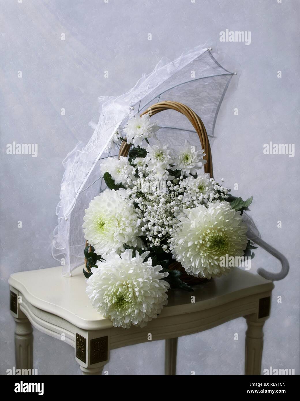 still life with bouquet of flowers Stock Photo - Alamy