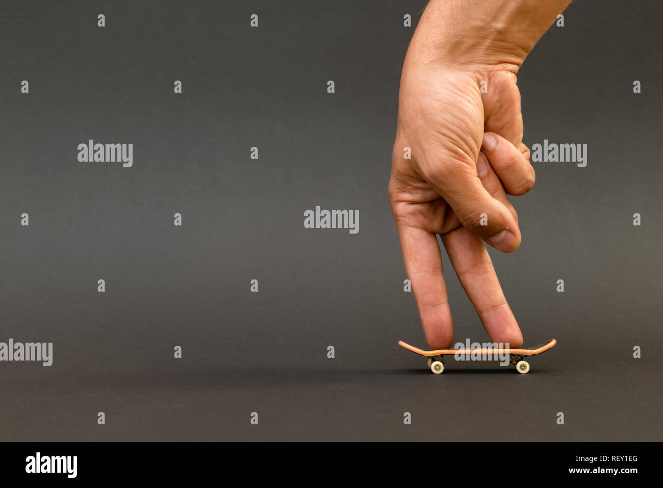 Fingerboard. A small skateboard for kids and teenagers to play with
