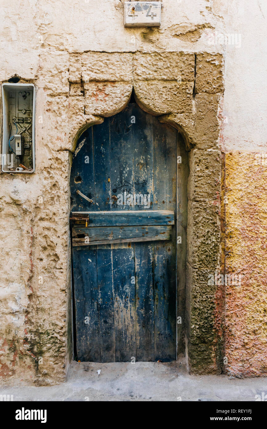 Old arabic door in Morocco (Marrakesh). Traditional oriental style and design in Muslim countries Stock Photo