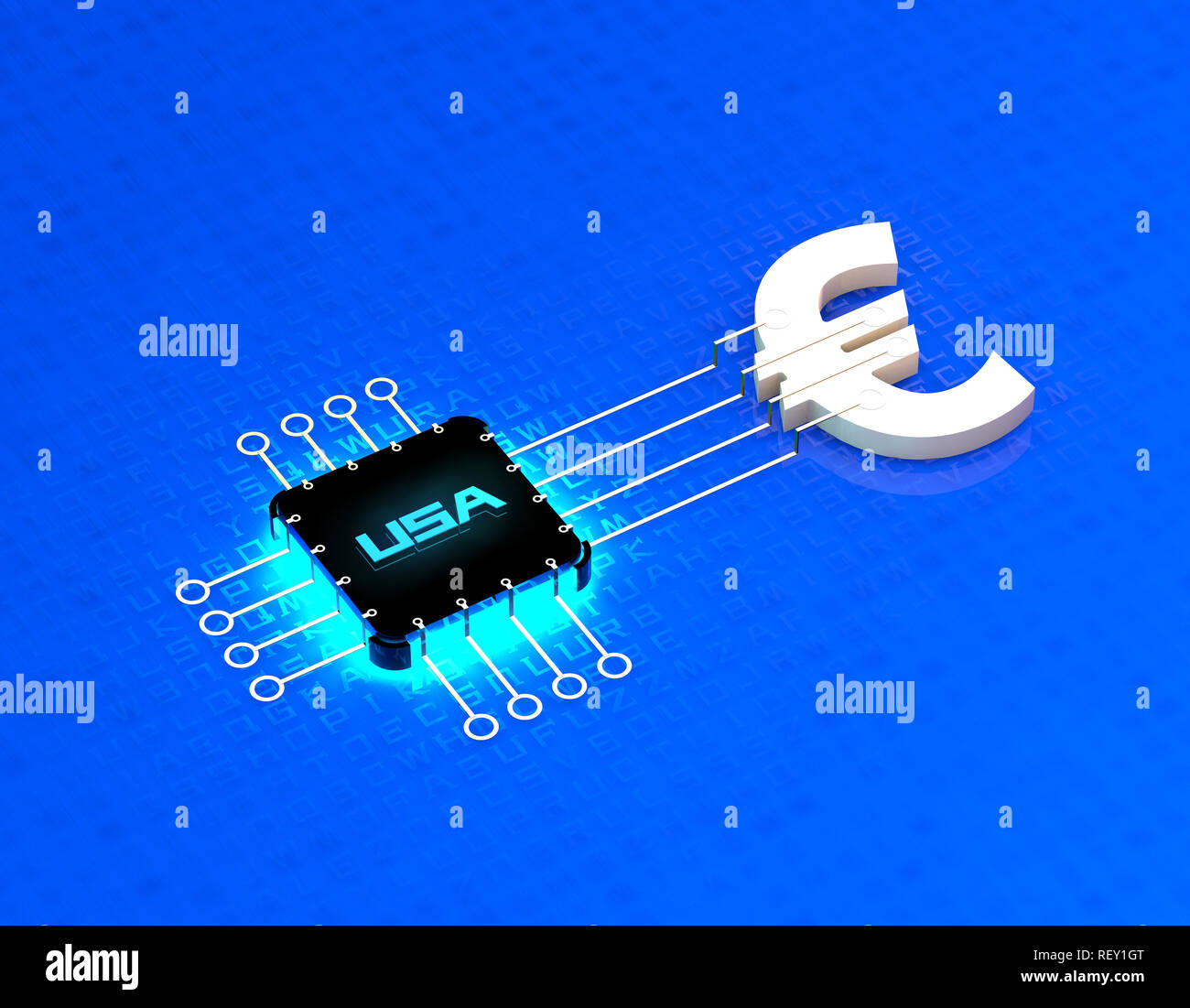 Fin Tech Chip Human digital technology, US chip core, network data transmission ...