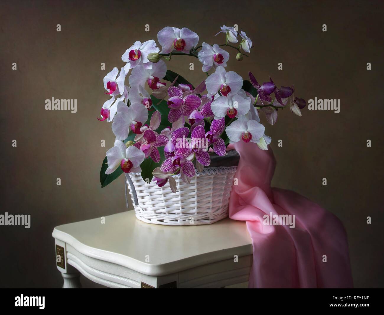 still life with bouquet of flowers Stock Photo - Alamy