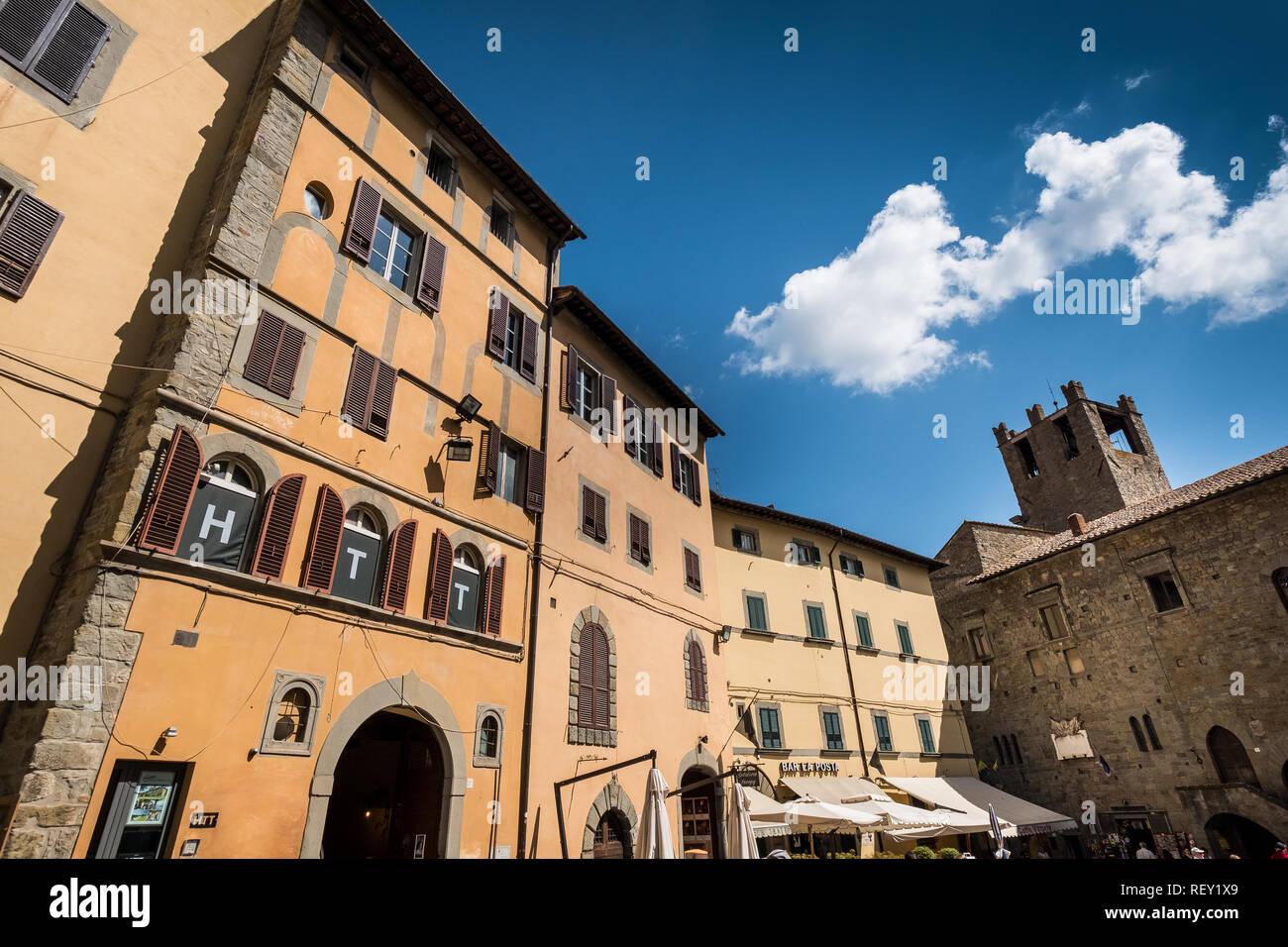 CORTONA, ITALY MAY 13, 2018 Signorelli square in the city center