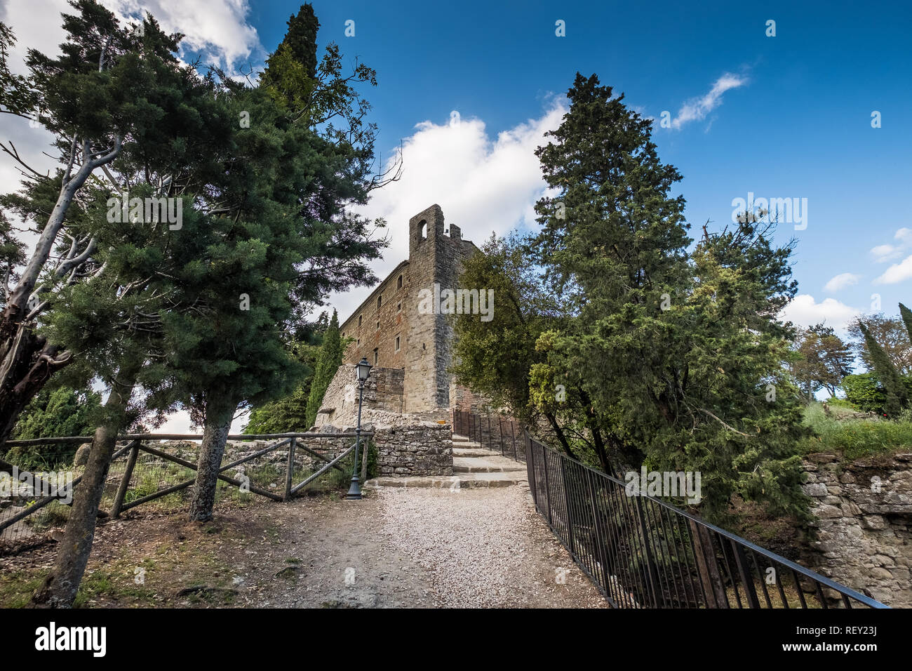 CORTONA, ITALY - MAY 13, 2018: The Fortress of Girifalco is located at
