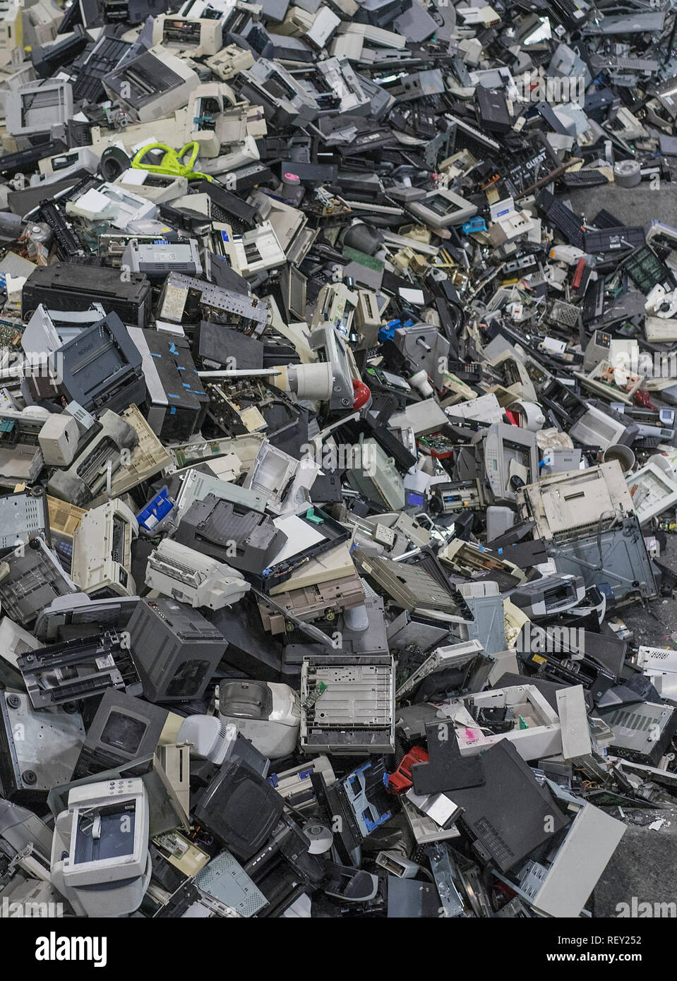Computer trash waste recycle technological electronic waste awaiting to