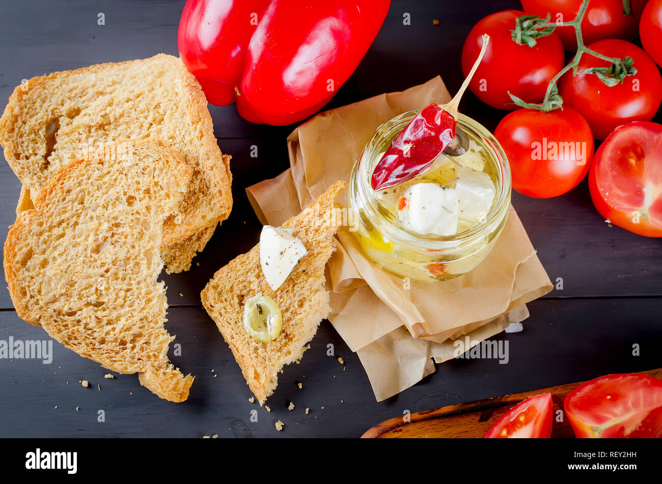 Pickled feta in a jar hi-res stock photography and images - Alamy