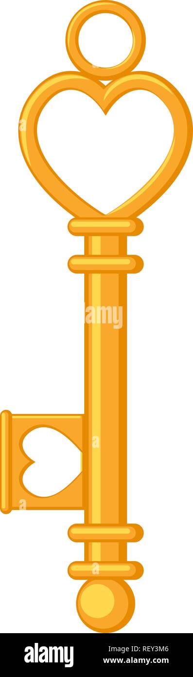 Cartoon ornate golden key Stock Vector