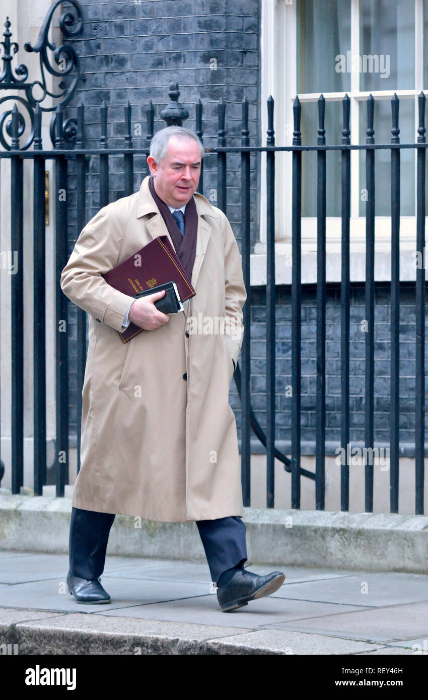 Geoffrey Cox QC MP, Attorney General, leaving Downing Street after a cabinet meeting 22.01.2019 Stock Photo