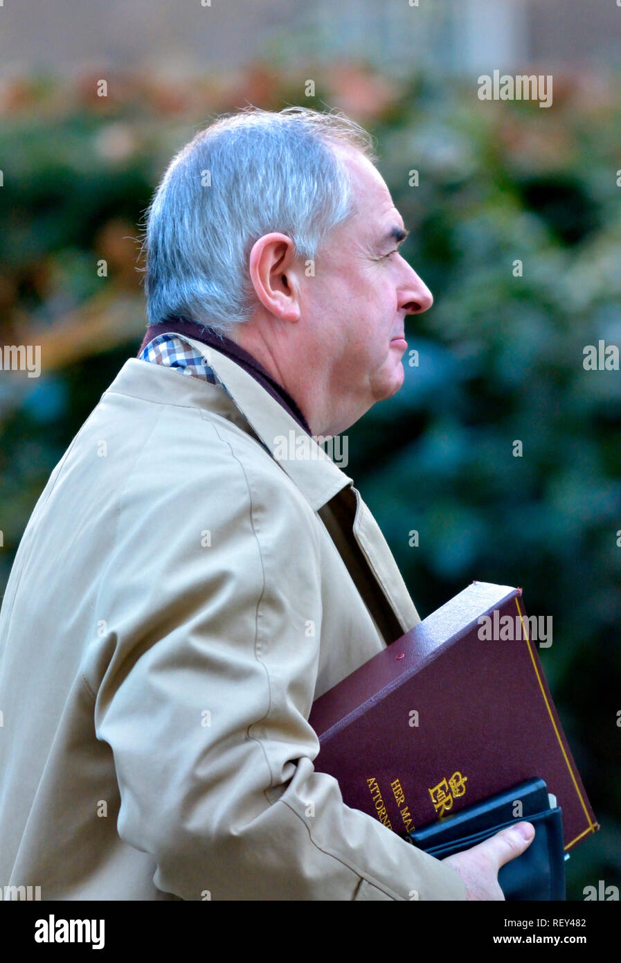 Geoffrey Cox QC MP, Attorney General, leaving Downing Street after a cabinet meeting 22.01.2019 Stock Photo