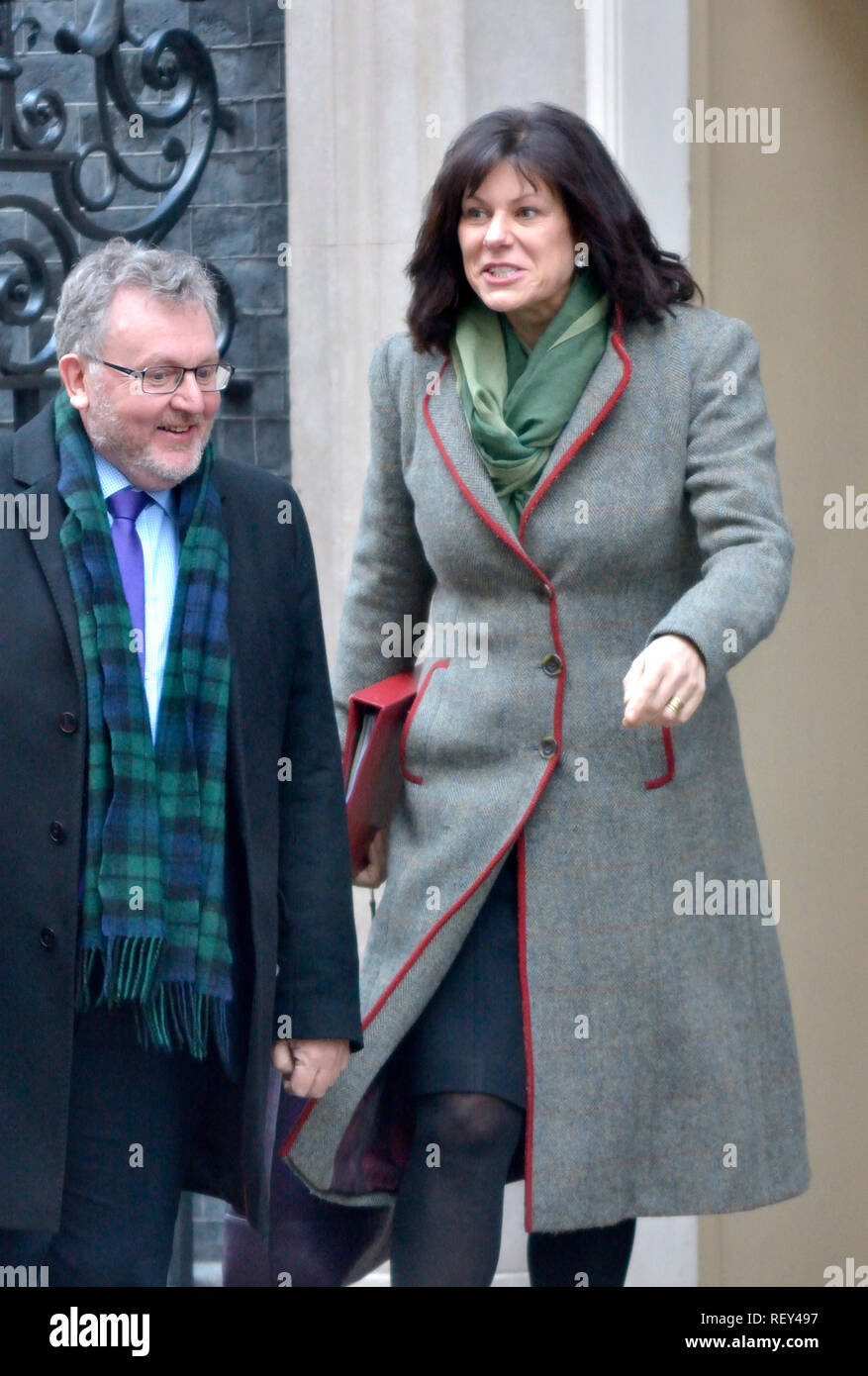 David Mundell MP (Con: Dumfriesshire, Clydesdale and Tweeddale) Secretary of State for Scotland and Claire Perry MP (Con: Devizes) Minister of State f Stock Photo
