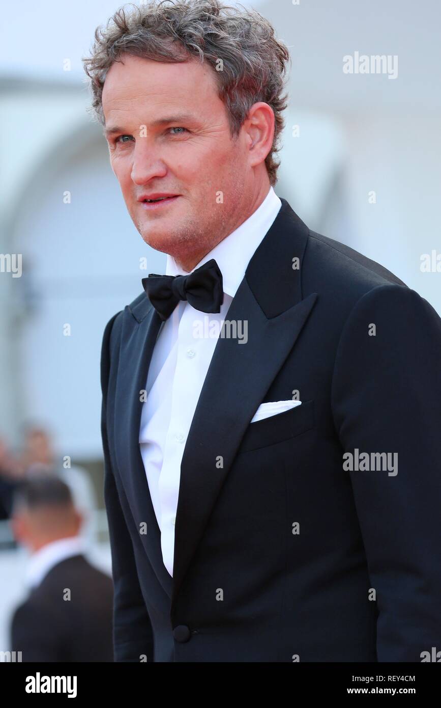 VENICE, ITALY – AUG 29, 2018: Jason Clarke walks the red carpet ahead of the 'First Man' screening at the Venice Film Festival (Ph: Mickael Chavet) Stock Photo