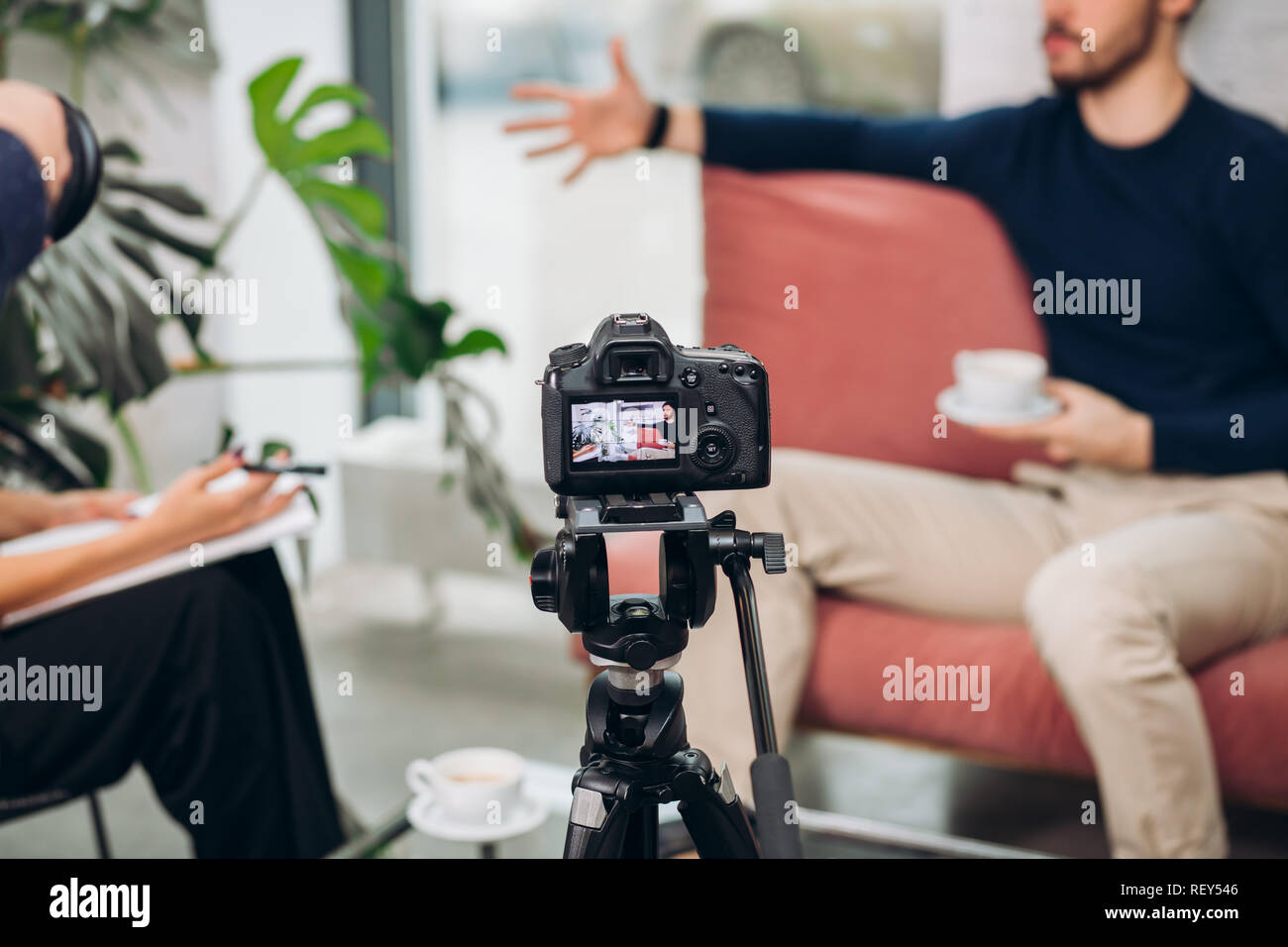 testing new digital camera . blurred background Stock Photo