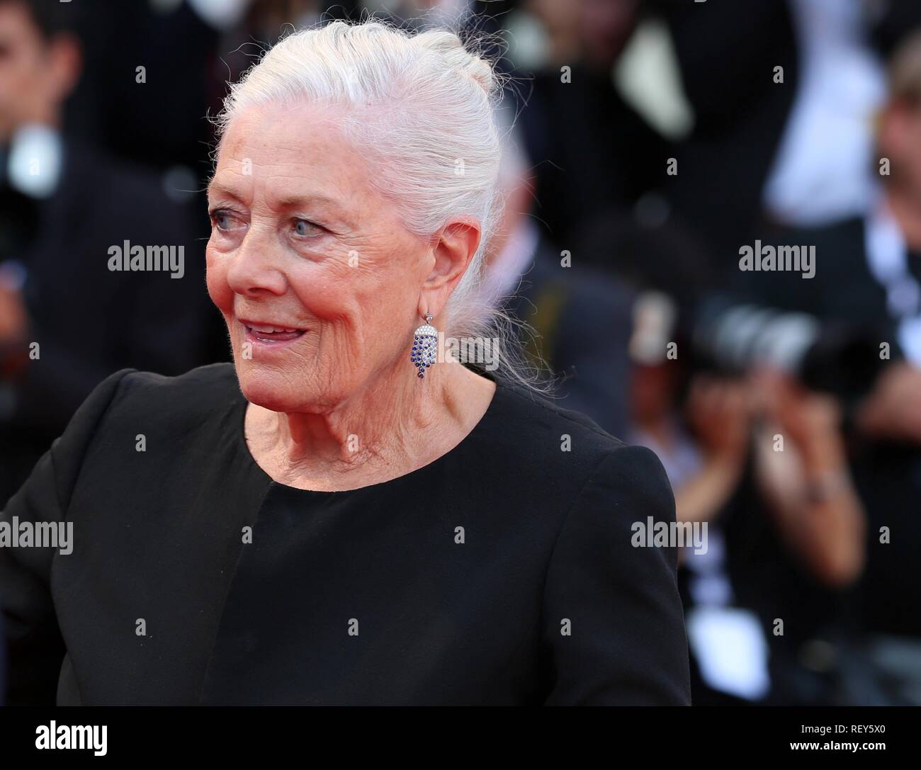 VENICE,ITALY – AUG 29, 2018: Vanessa Redgrave walks the red carpet ahead of the 'First Man' screening at the Venice Film Festival (Ph: Mickael Chavet) Stock Photo