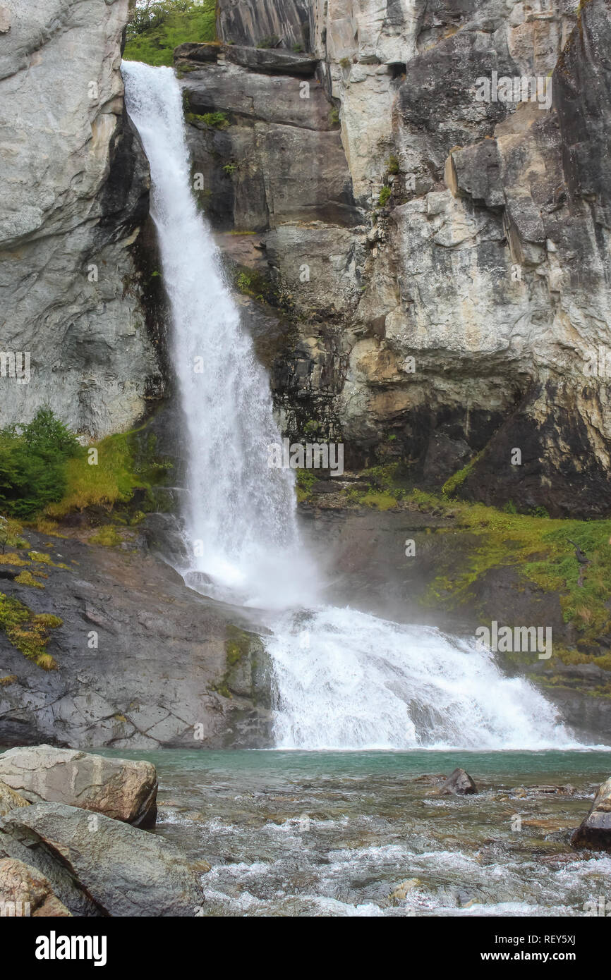 Chorrillo del Salto waterfall at the beginning of autumn, Los Glaciers