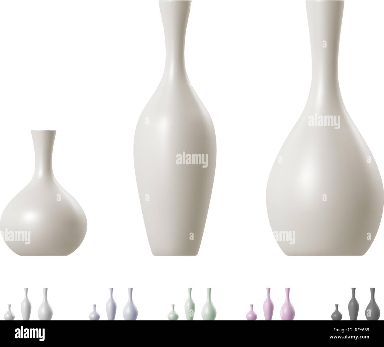 Modern ceramic vase set Stock Vector
