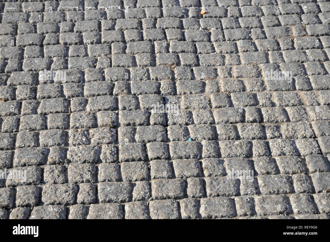 close up of a street paved with paving stones Stock Photo