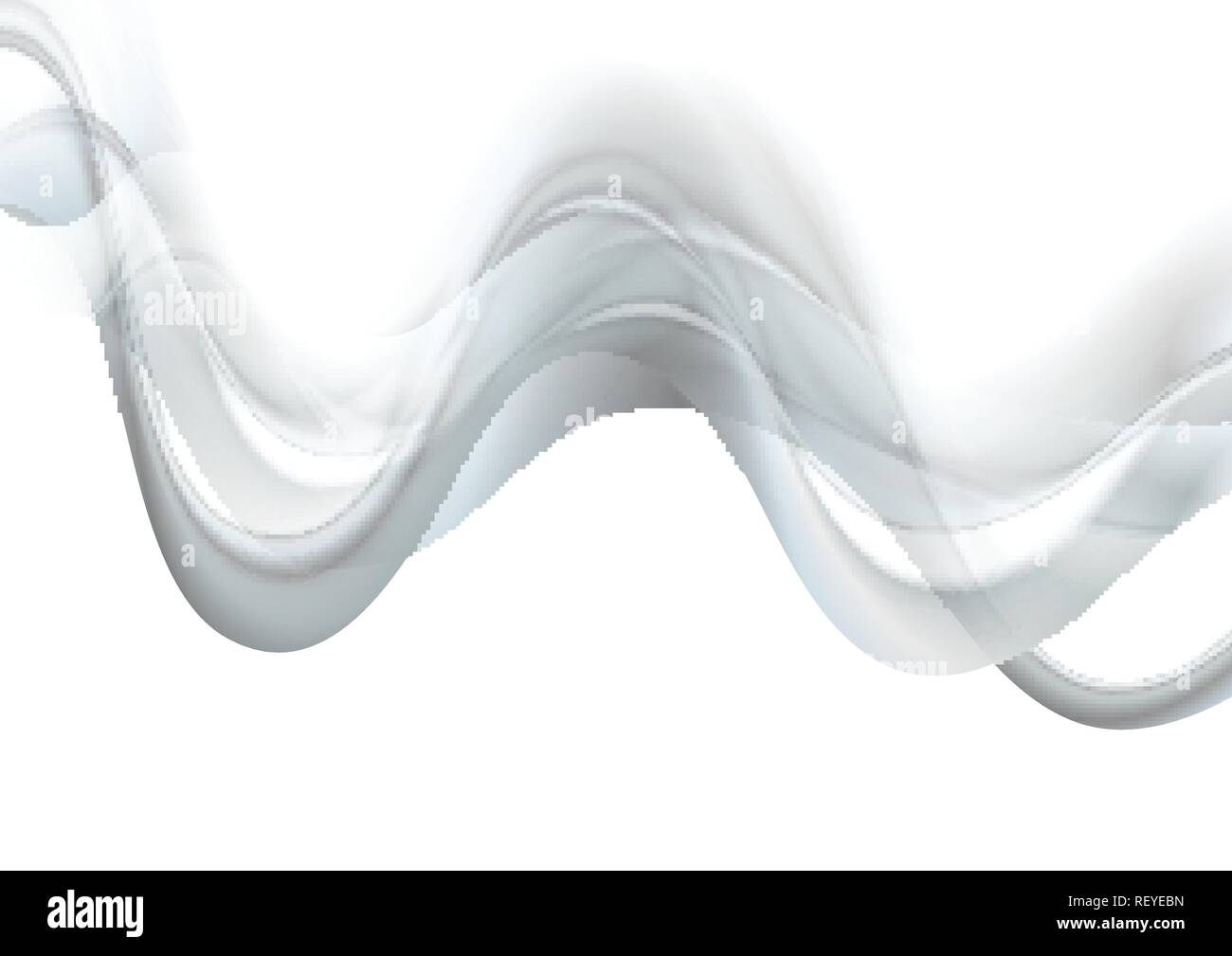 Abstract smooth light grey waves on white background. Vector design