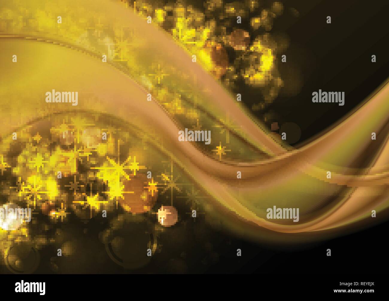 Abstract waves and golden shiny background. Vector illustration Stock Vector
