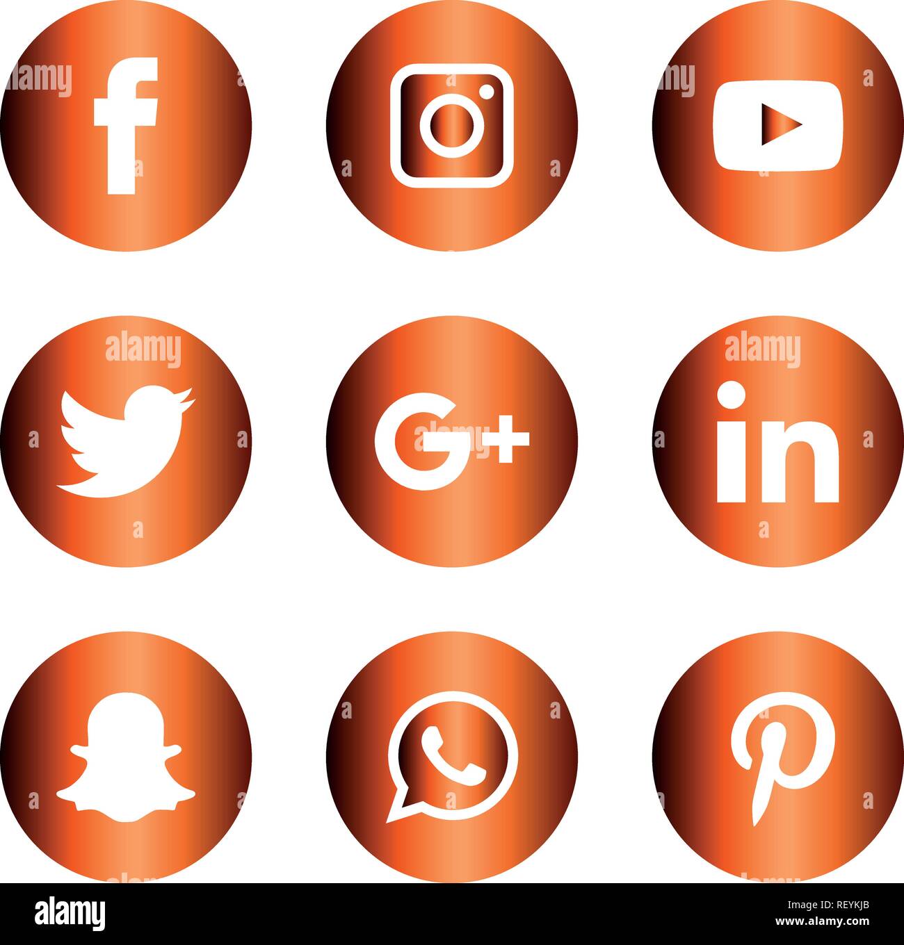 Social Media Icons Set Logo Vector Illustrator Facebook Instagram Twitter Whatsapp Google Plus Google Pinterest Linkedin Vector Black White Stock Vector Image Art Alamy