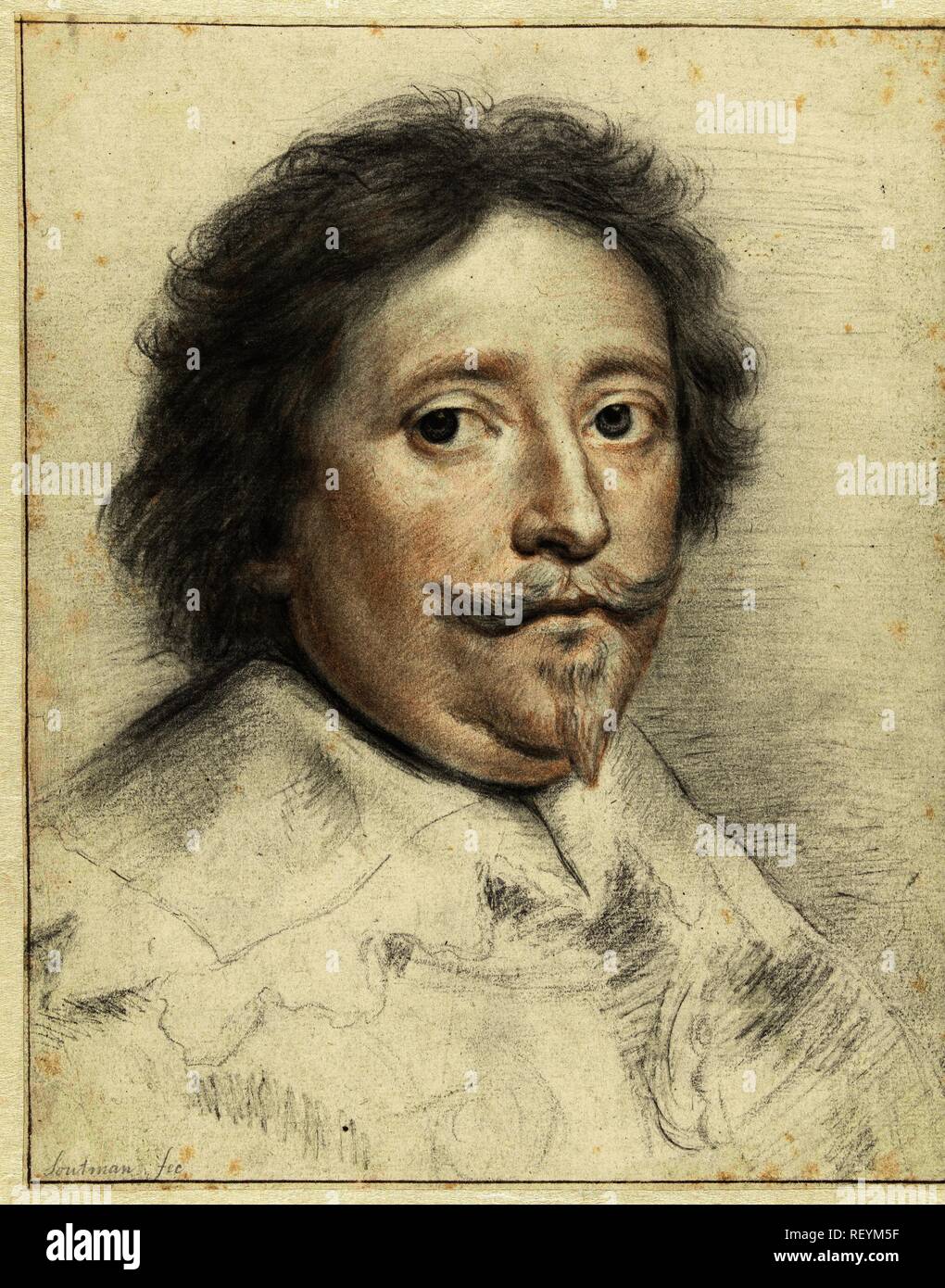 Portrait of Prince Frederik Hendrik. Draughtsman: Pieter Claesz. Soutman. Dating: 1638 - 1643. Measurements: h 221 mm × w 177 mm. Museum: Rijksmuseum, Amsterdam. Stock Photo
