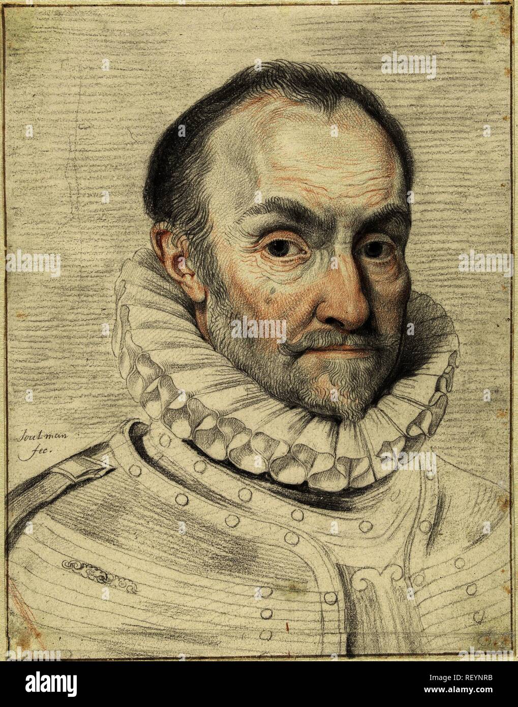 Portrait of Prince William I. Draughtsman: Pieter Claesz. Soutman. Dating: 1638 - 1643. Measurements: h 233 mm × w 181 mm. Museum: Rijksmuseum, Amsterdam. Stock Photo