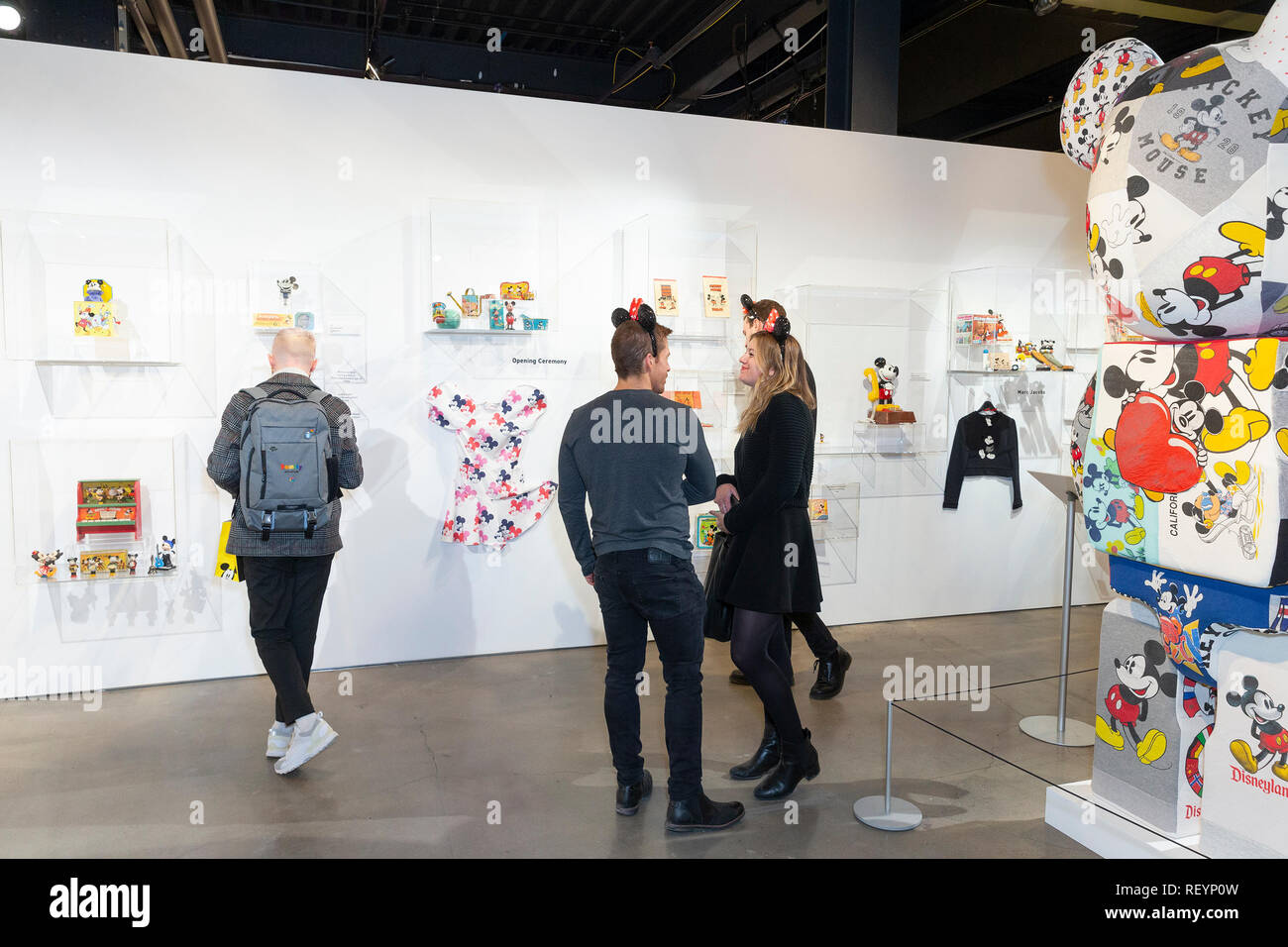 New York, United States. 22nd Jan, 2019. Visitors attend Mickey: The True Original Exhibition during National Polka Dot Day on 60 10th Avenue Credit: Lev Radin/Pacific Press/Alamy Live News Stock Photo