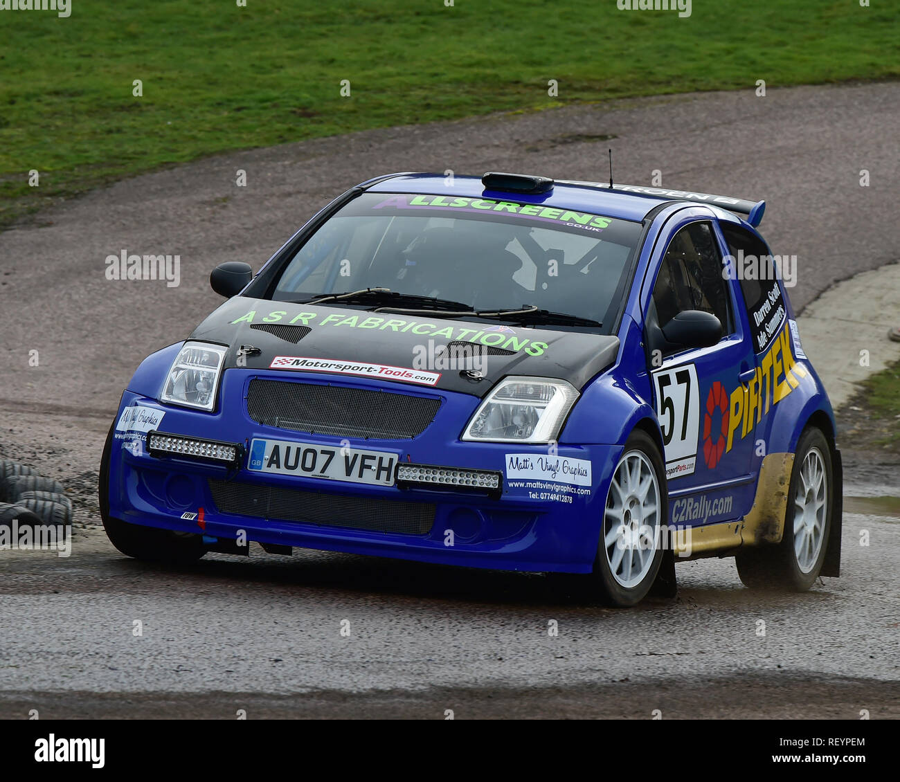 Darren Scott, Ade Summers, Citroen C2 S1600, MGJ Rally Stages, Chelmsford Motor Club, Brands Hatch,  Saturday, 19th January 2019, MSV, Circuit Rally C Stock Photo