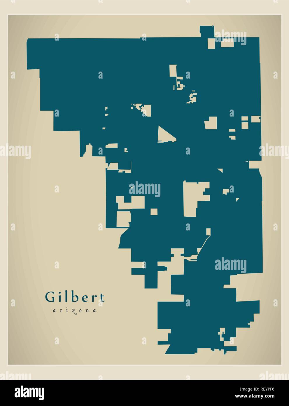 Modern City Map Gilbert Arizona city of the USA Stock Vector Image
