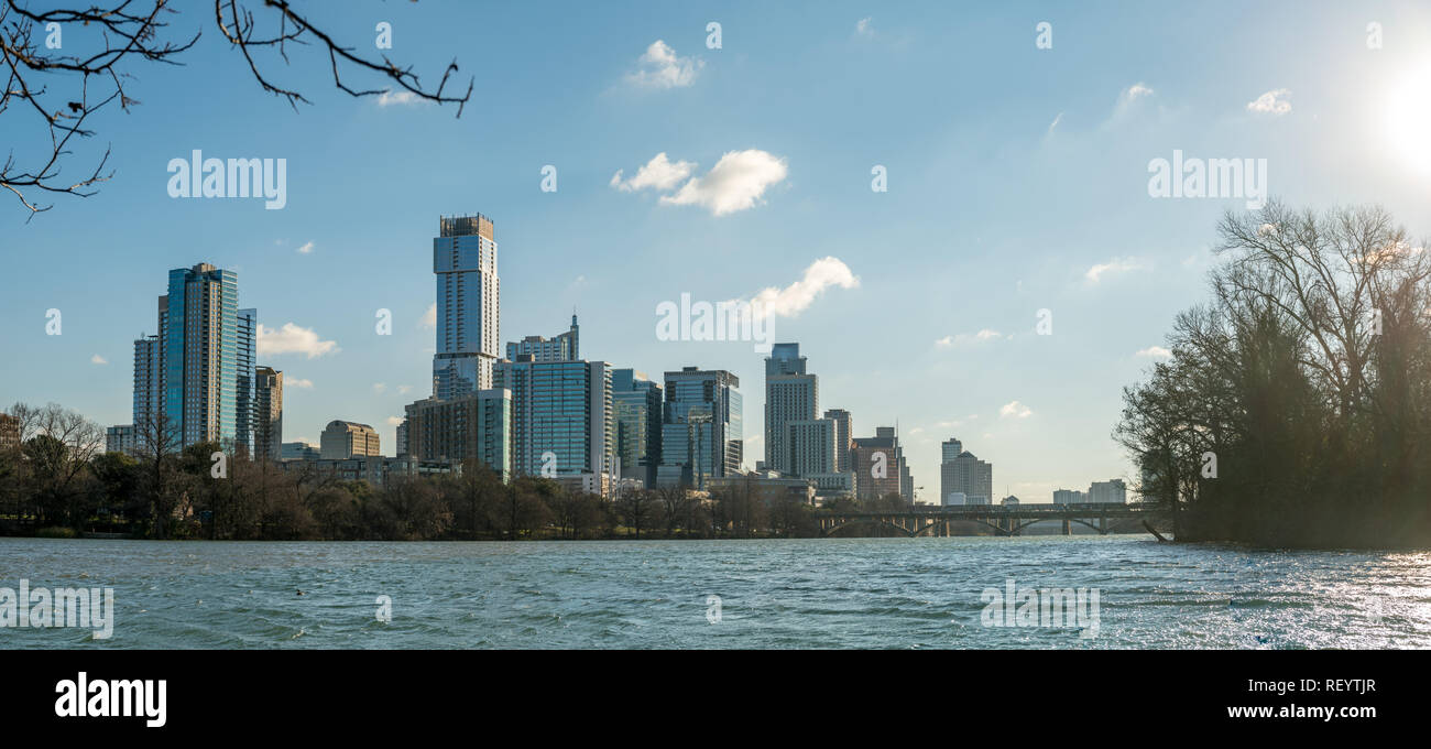 West Side of Downtown Austin Skyline With Clear Skies Stock Photo - Alamy