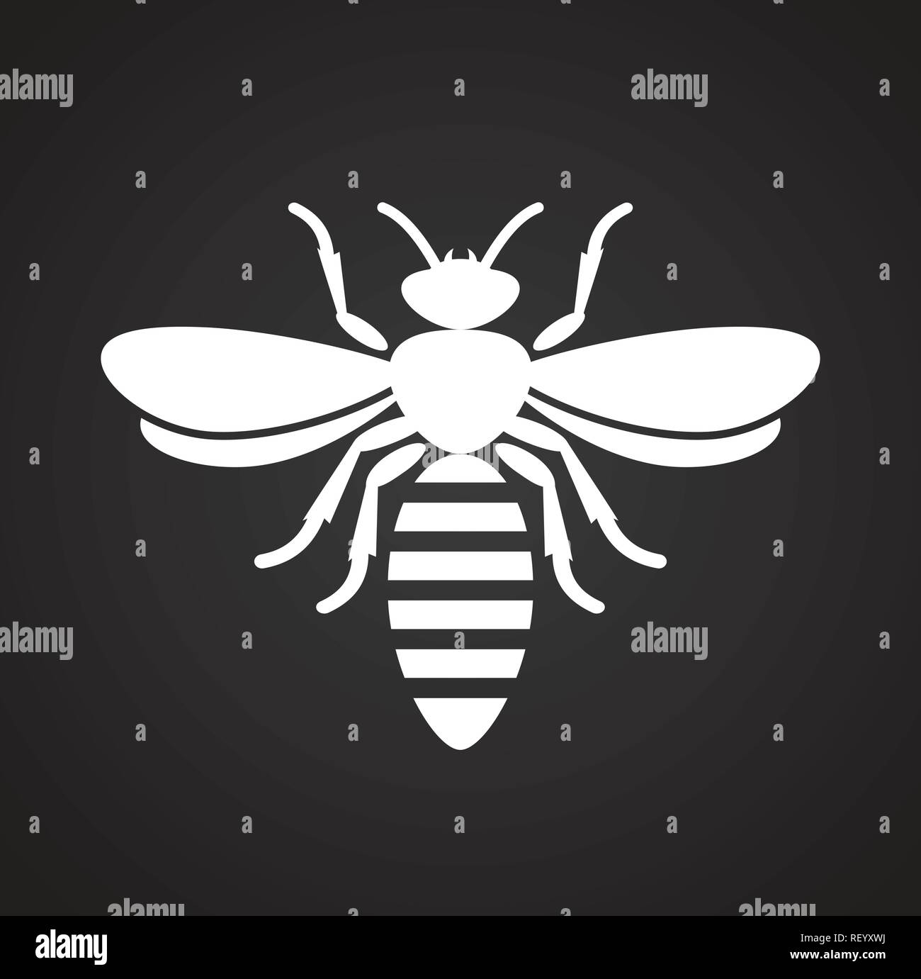 Bee Insect icon on black background for graphic and web design, Modern ...