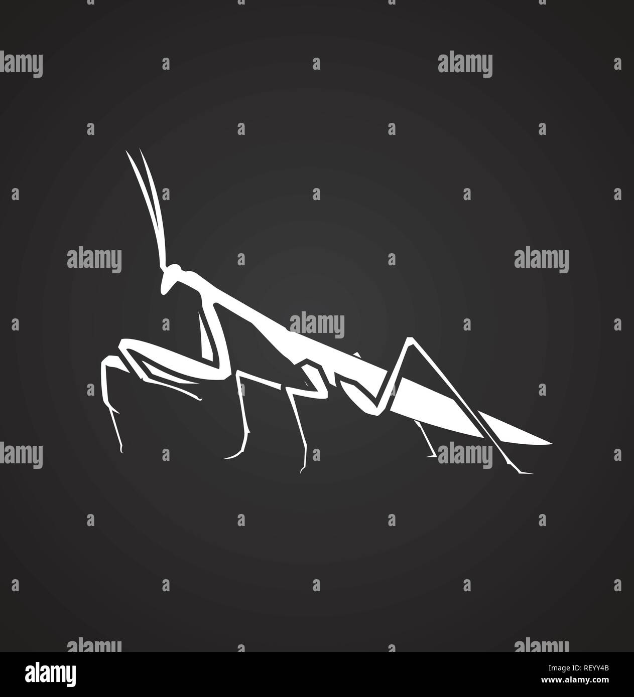 Mantis Insect icon on black background for graphic and web design ...