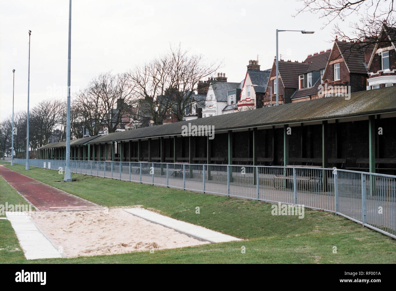 Covered terrace at Great Yarmouth Town FC Football Ground, Wellesley Recreation Ground, Wellesley Road, Yarmouth, Norfolk, pictured on 5th March 1994 Stock Photo