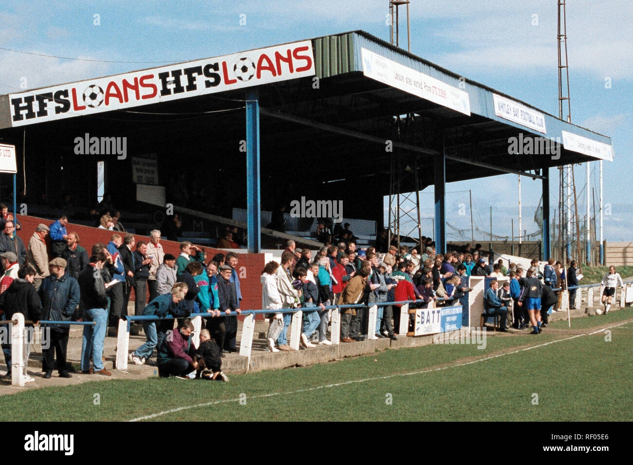 The main stand at Whitley Bay FC Football Ground, Hillheads Park