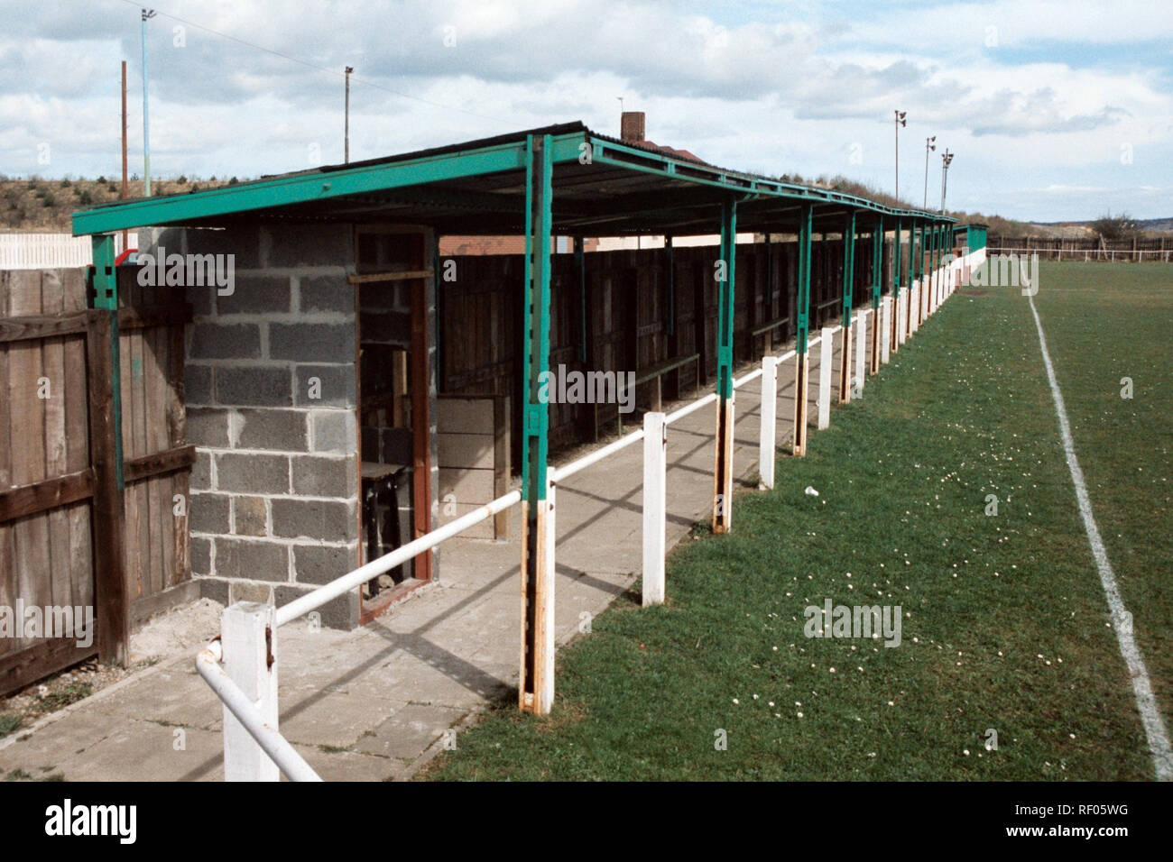 General view of Jarrow Roofing FC Football Ground, Boldon Colliery, South Tyneside, pictured on 2nd April 1994 Stock Photo